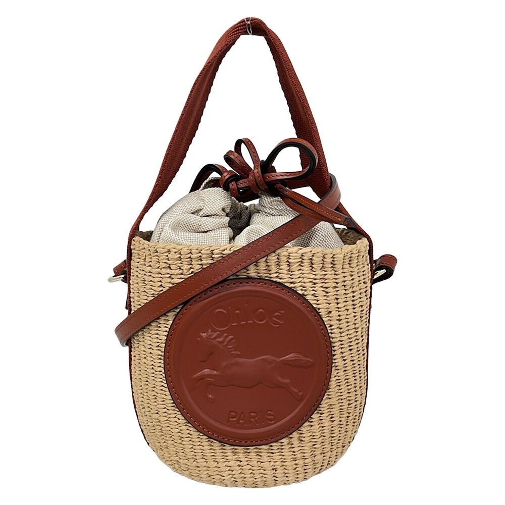 Chloé Horse Medal Small Basket Bag Shoulder Bag CHC25SS592O8227S Beige Brown